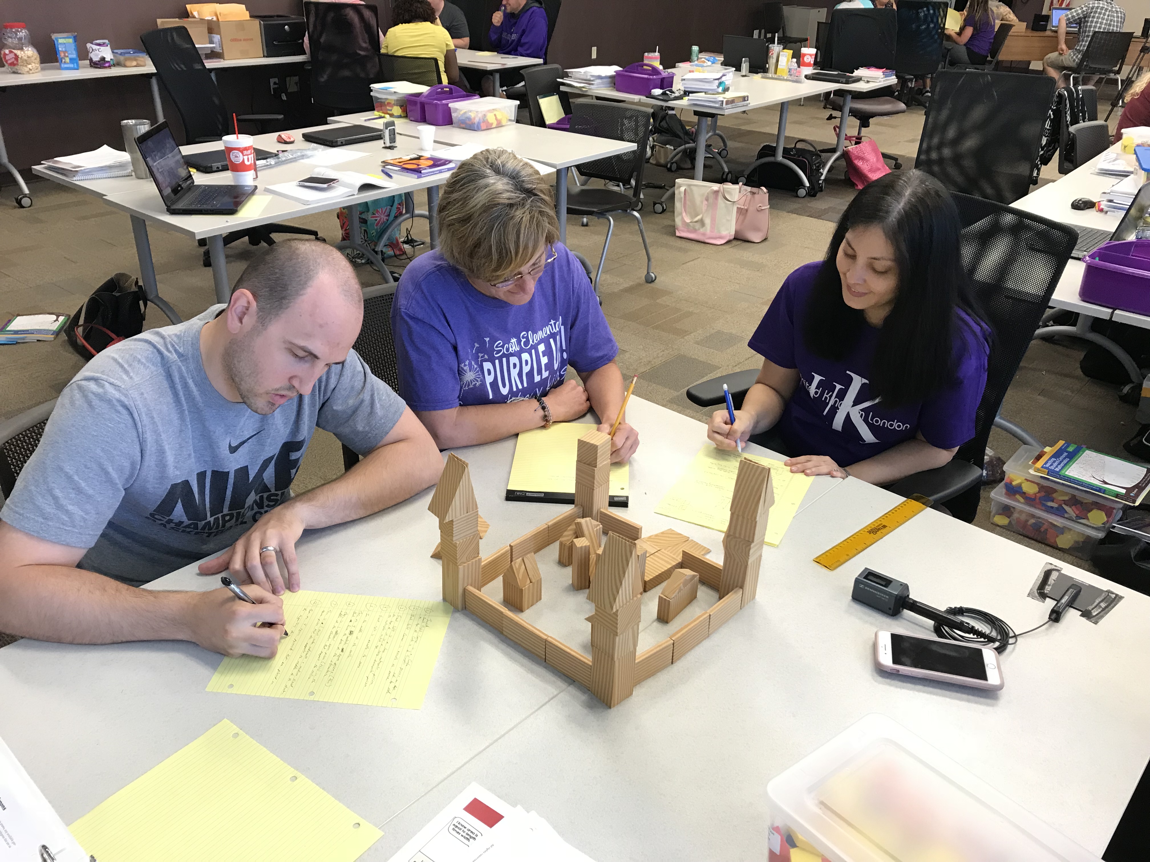 Teachers working with blocks